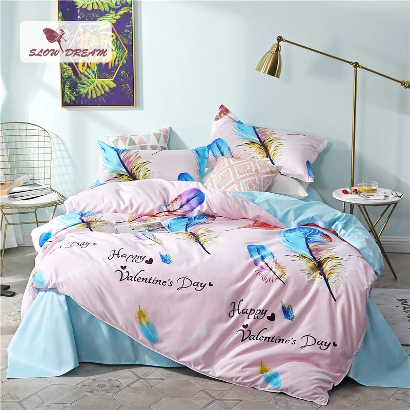 Комплект постельного белья с перьями на День святого Валентина Роскошное Одеяло