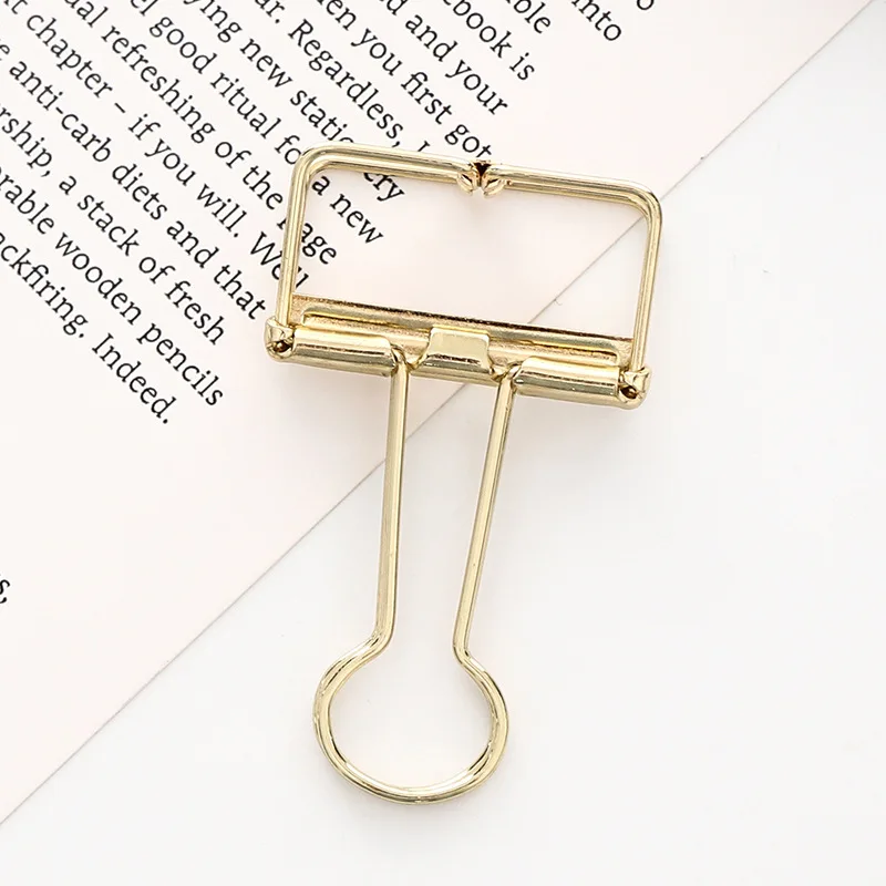 

8pcs Creative hollow color dovetail clip binder clip plating 8 colours large medium small folder 3pcs gold paper clips