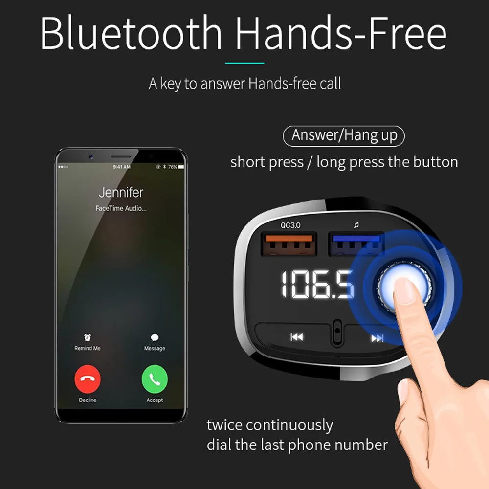 Автомобильный Bluetooth комплект mp3 плеер FM передатчик USB SD ЖК дисплей функция громкой
