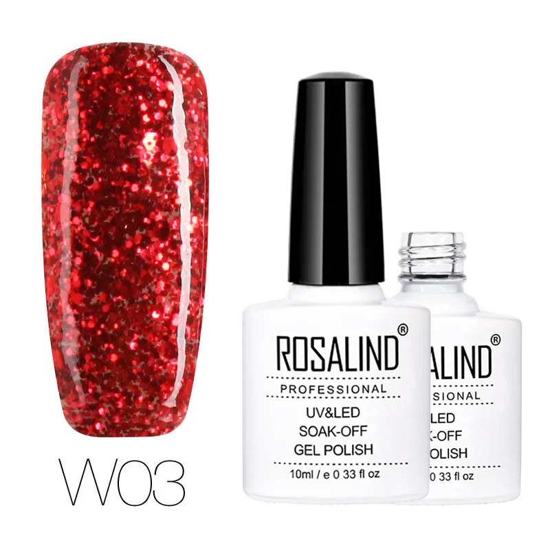 W03 ROSALIND, 10 мл, Гель-лак для ногтей, Алмазный блеск, Гель-лак для наращивания ногтей, грунтовка, топ, УФ, светодиодный, не впитывается, Гель-лак, дизайн, маникюр - Цвет: W03