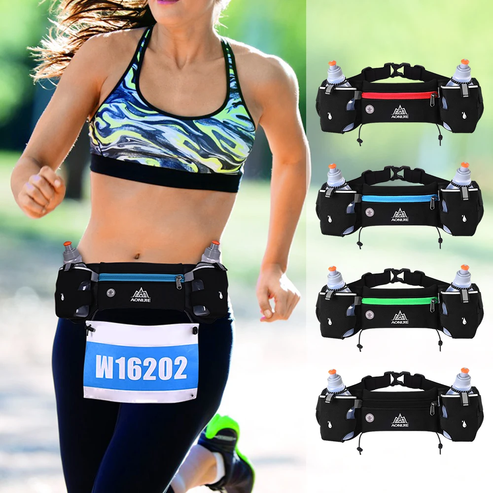 Gym Bags Running Waist Pack Unisex Lightweight Snug Fanny with Dual Bottle Holder Outdoor Sports | Спорт и развлечения