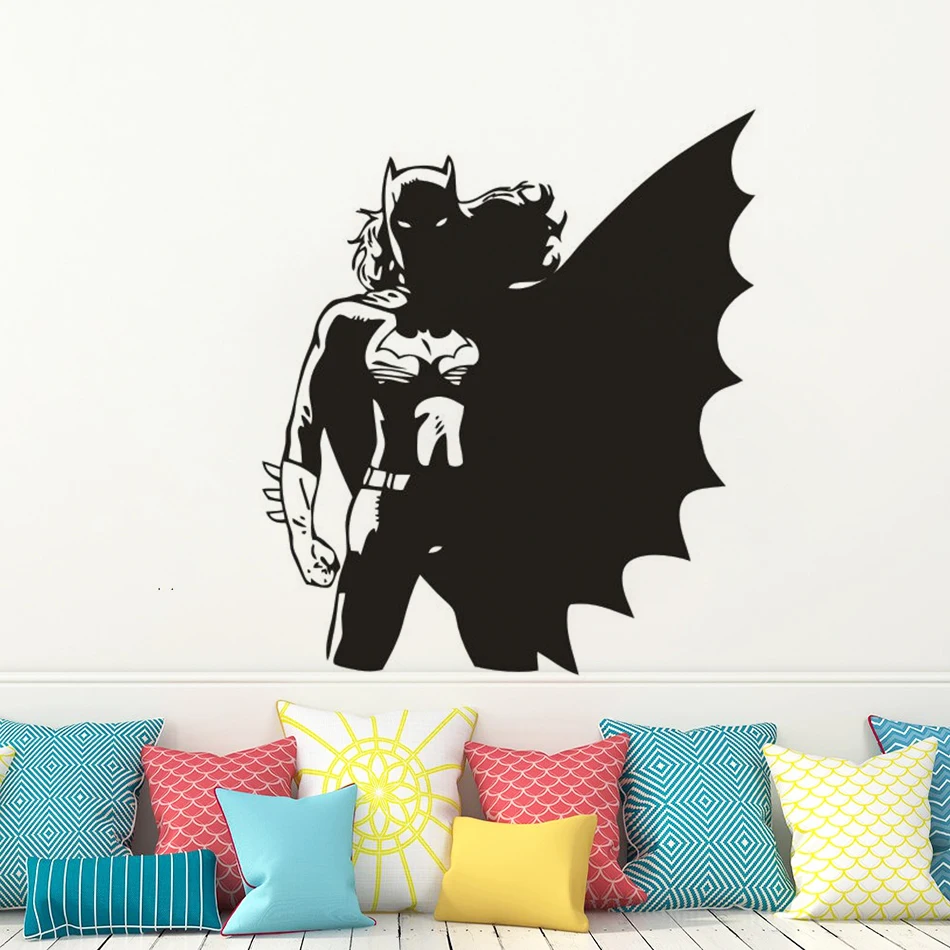 Супергерой Бэтгерл настенные Стикеры для девочек украшения спальни классные