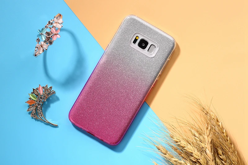 Чехол OLOEY для Funda samsung Galaxy S6 S7 Edge S8 S8 Plus S5 Note 8 5 4 чехол 2 слоя Блестящий сверкающий Мягкий ТПУ силиконовый чехол