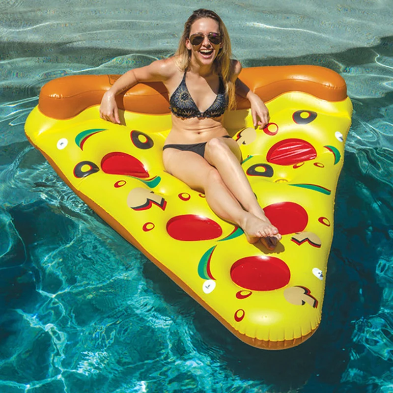 

180cm Swimming Pool Float Inflatable Pizza Giant Summer Water Toys Pool Inflatable Toys Outdoor Kickboard Beach Mattress Lounger