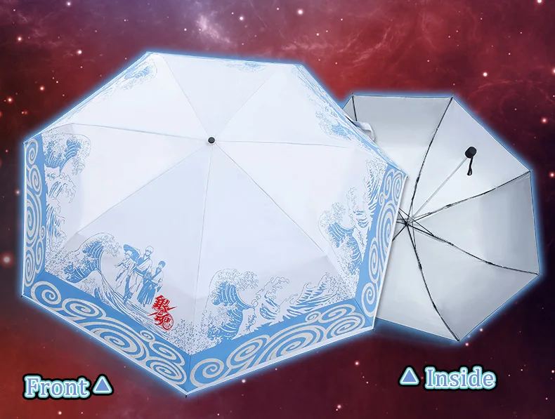 GINTAMA складной зонт от дождя Женский анти УФ Аниме Зонтик зонтик мультфильм роль Elizabeth Gintoki Kagura для детей