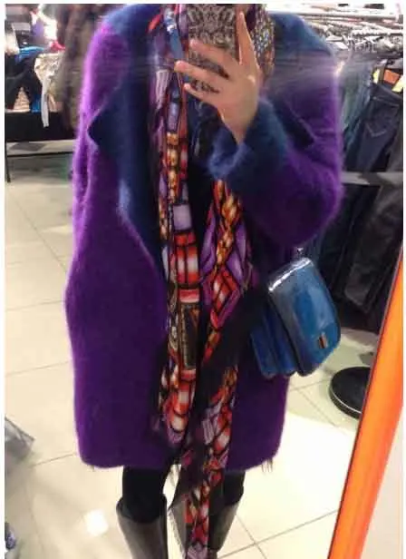 Новый вязаный настоящий норковый свитер двухслойный кашемировый бархатный