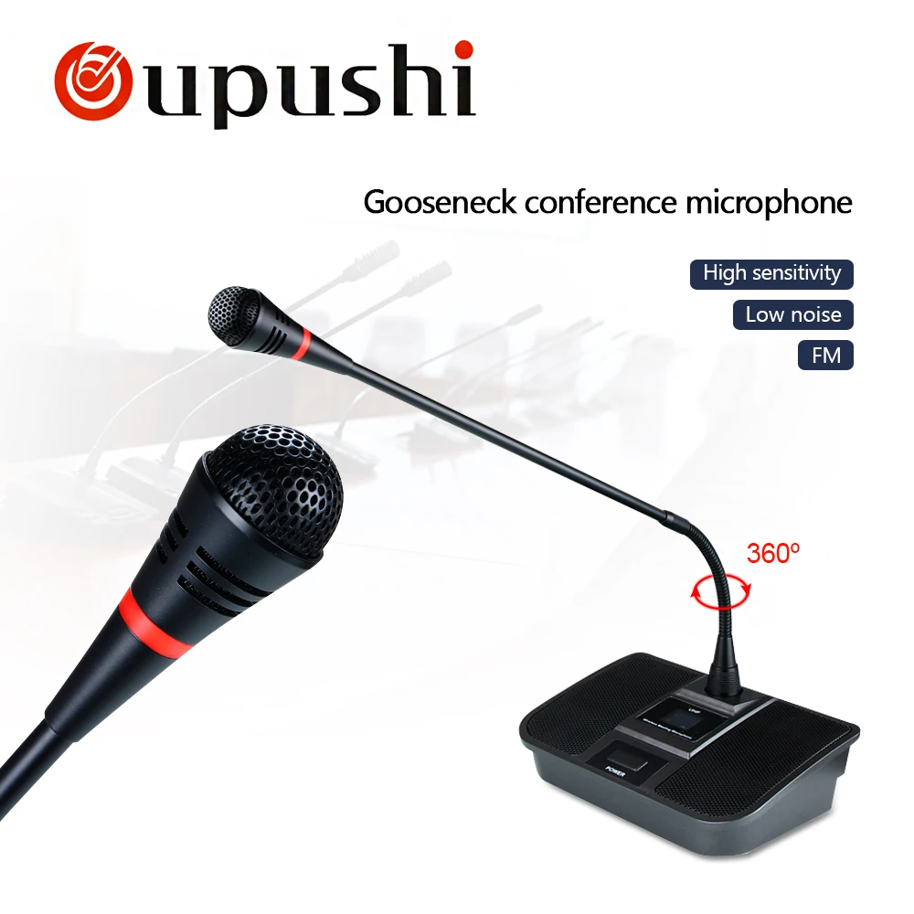 저렴한 Oupushi-HY314 Pro 구즈넥 컨퍼런스룸 무선 마이크 시스템 1-8 데스크탑 마이크, 데스크탑 마이크