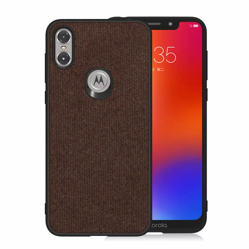 Coffee SRHE для Motorola Moto One P30 Play чехол Чехол винтажная ткань силикон полное заднее покрытие для Moto P30 Play/Moto One XT1941 - Цвет: Coffee