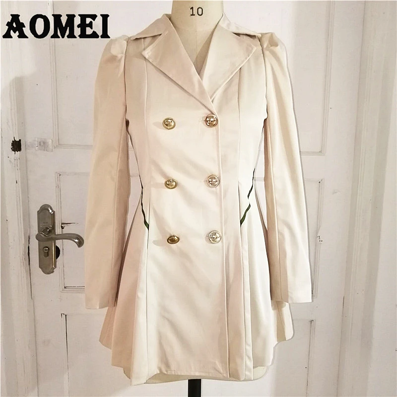 Женское весеннее Элегантное Длинное ветрозащитное пальто с двойной пуговицей