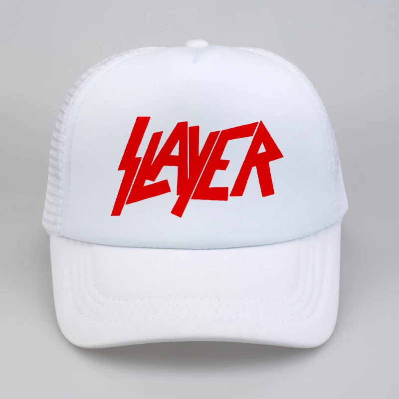 Белый Горячая Распродажа, мужские бейсбольные кепки the slayer speed, металлическая Кепка, мужская летняя бейсбольная кепка в стиле панк, высокое качество, сетчатая Кепка для водителя грузовика - Цвет: Белый