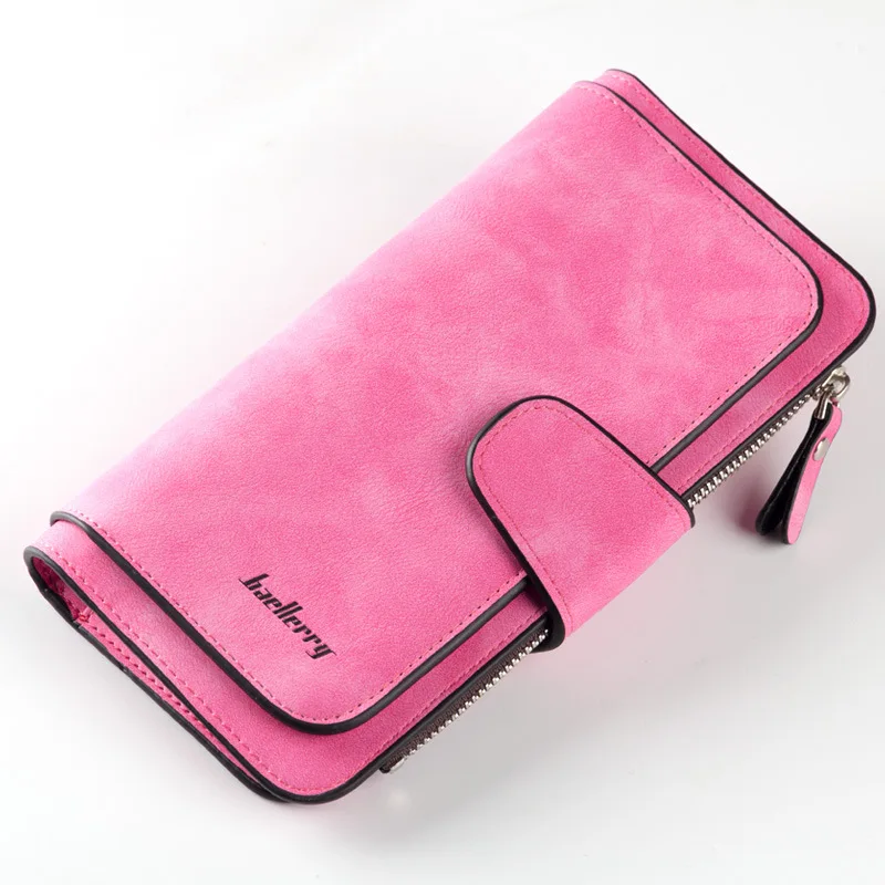 New Brand Leather Women Wallet High Quality Design Hasp Solid Color Card Bags Long Female Purse 6 Colors Ladies Clutch Wallet