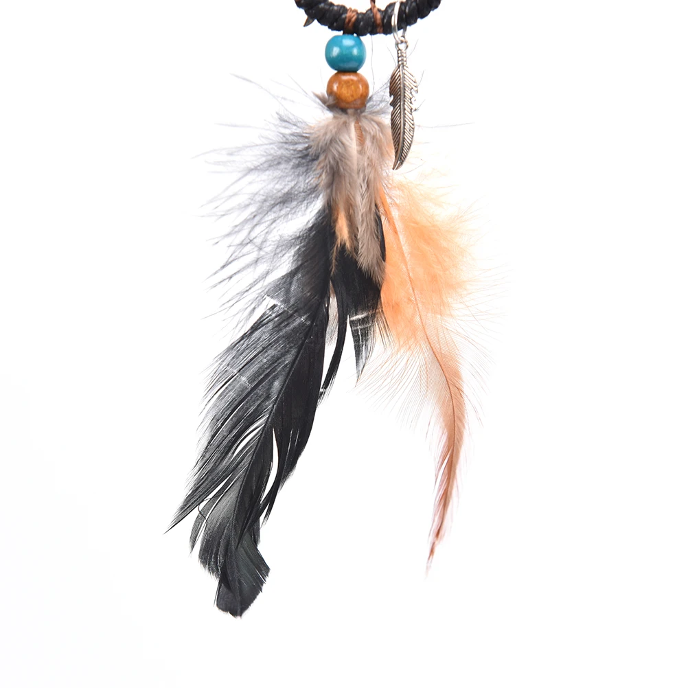 Природный дар проверки Dream Catcher Чистая с Бусины перьями стене висит украшение