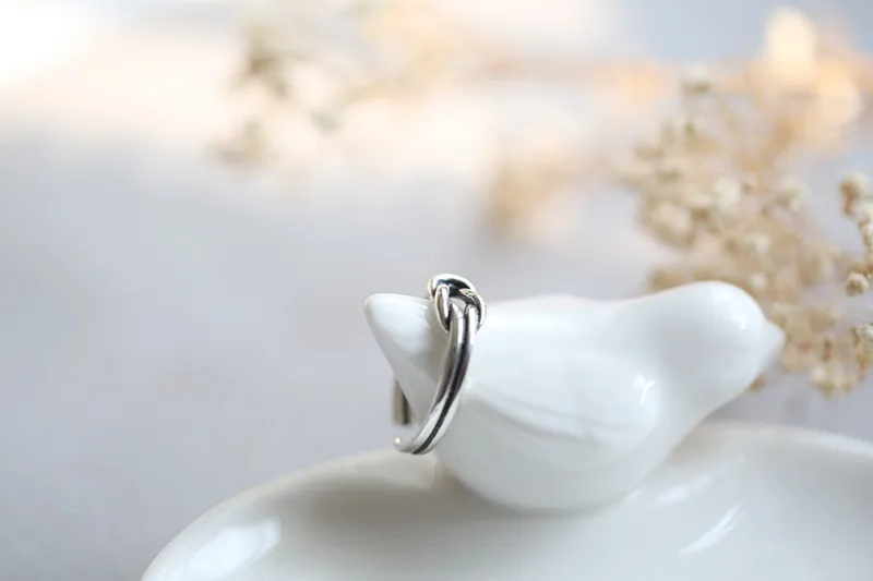 Богемные кольца с бантом из настоящего серебра подарки для женщин свадебные