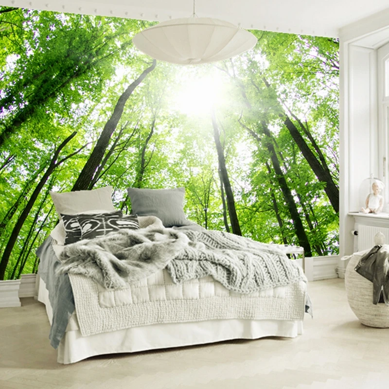 Пользовательские обои с природным ландшафтом солнечный лес фотообои для