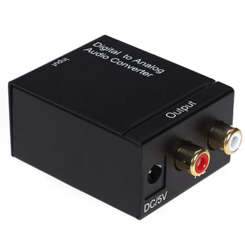

Professional Audio Switching Digital to Analog Audio Converter Converts Coaxial or Toslink to Analog L/R