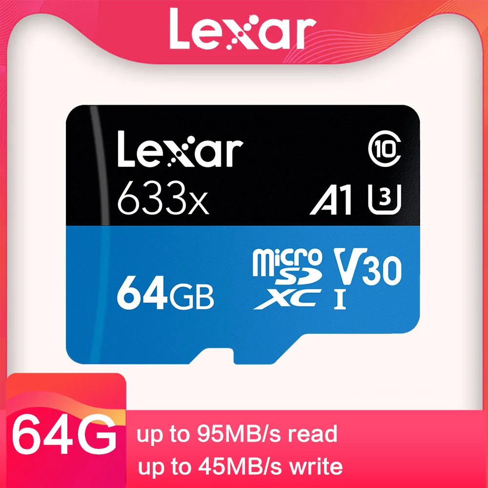 Карта памяти Lexar Micro SD высокоскоростная карта 512 ГБ 32 64 128 256 SDXC Class10 U3 TF для флеш