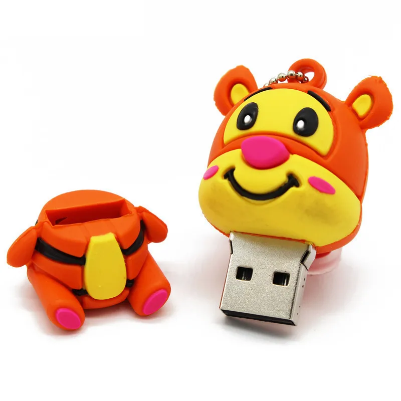 Флешка с милым мультяшным животным тигром осликом Свинкой 4 ГБ 8 16 32 USB флеш