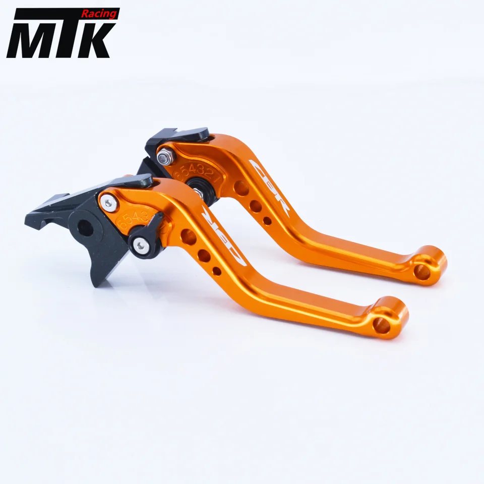 Оранжевый MTKRACING для Honda CBR 600 F2, F3, F4, F4i 1991-2007 ЧПУ Короткие сцепные рычаги - Цвет: Оранжевый