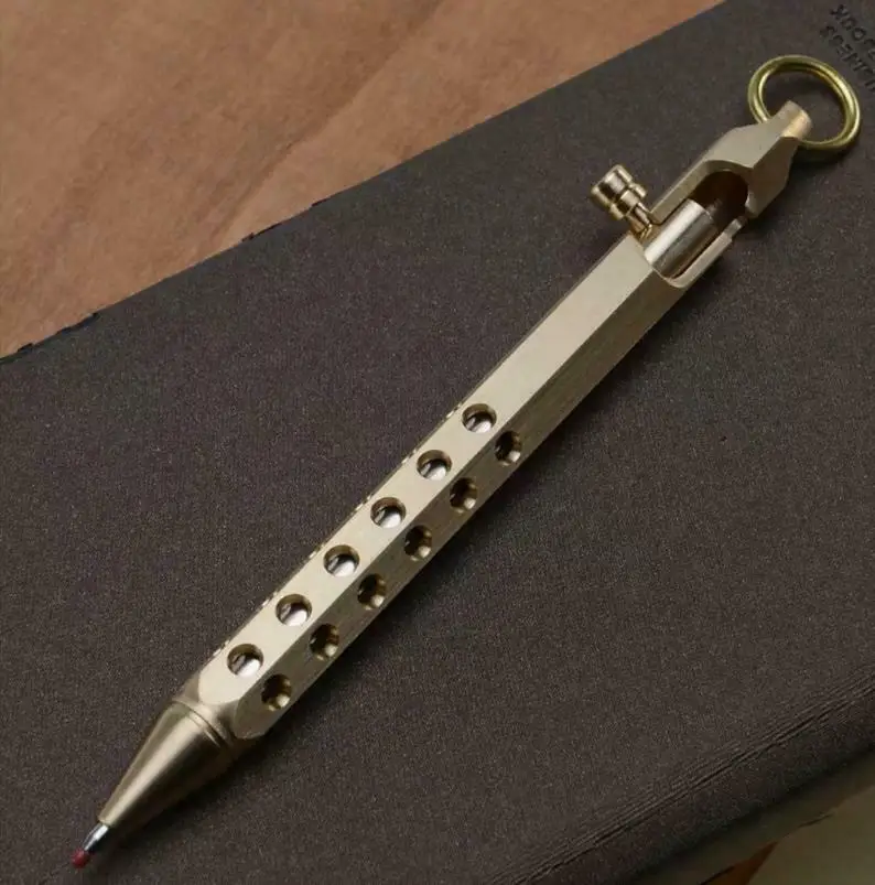 EDC Gear тактическая шариковая латунная ручка шестиугольная Призма дизайн