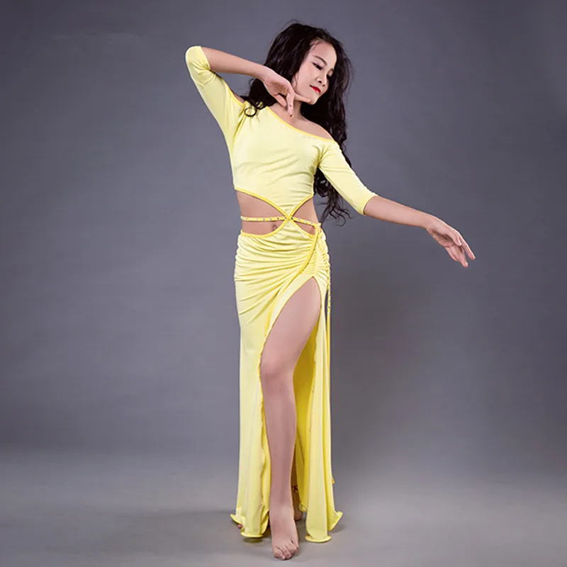 dress undershorts Детский индийский танцевальный костюм для танца живота, одежда, бюстгальтер, пояс, шарф, кольцо, юбка, комплект с платьем - Цвет: dress undershorts