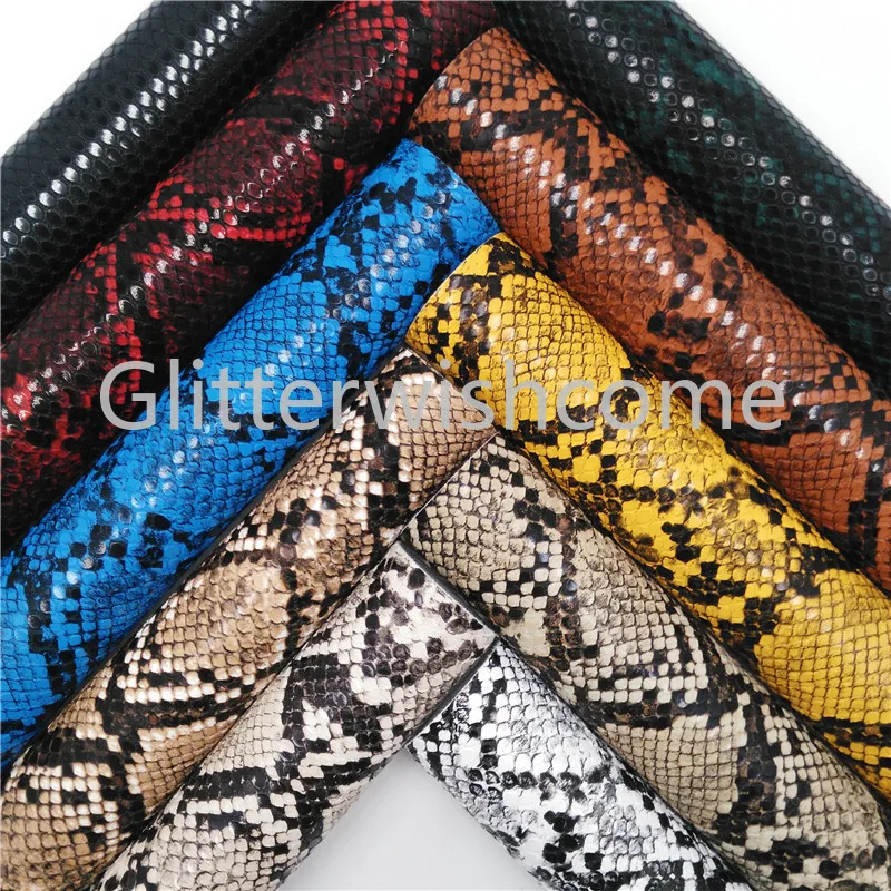 Ткань Glitterwishcome 21x29 см Размер A4 винил для бантов синтетическая кожа питона ткань из