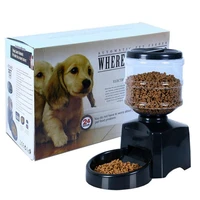 5 5l automatic pet feeder fountain voice message recording lcd screen dogs cats food dispenser bowl dog cat smart feeder