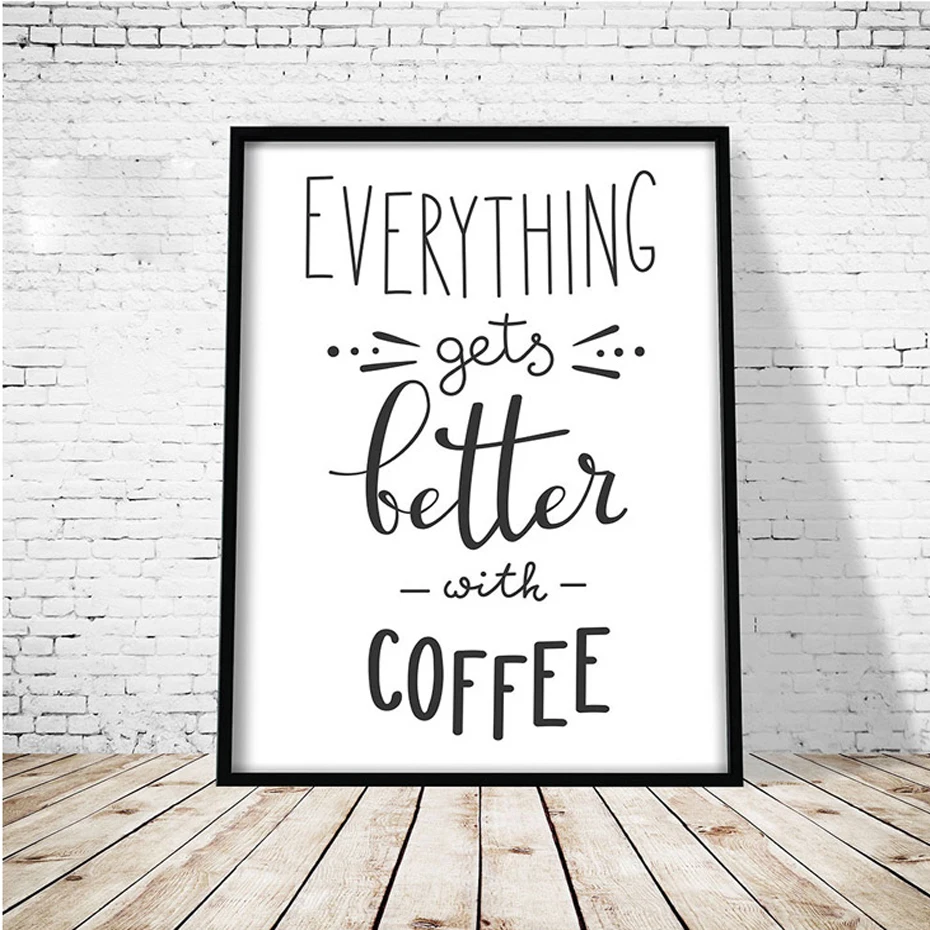 Кофе всегда хорошая идея кухонная настенная Картина на холсте скандинавский