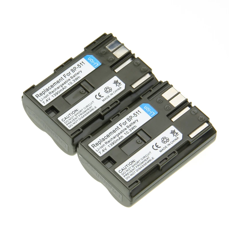 Digital Boy 7.4V 1390mAh 2pcs/lot BP-511 BP 511 Camera LI-ION Battery For Canon 10D 20D 20Da 300D 30D 5D 60D Z1 | Электроника
