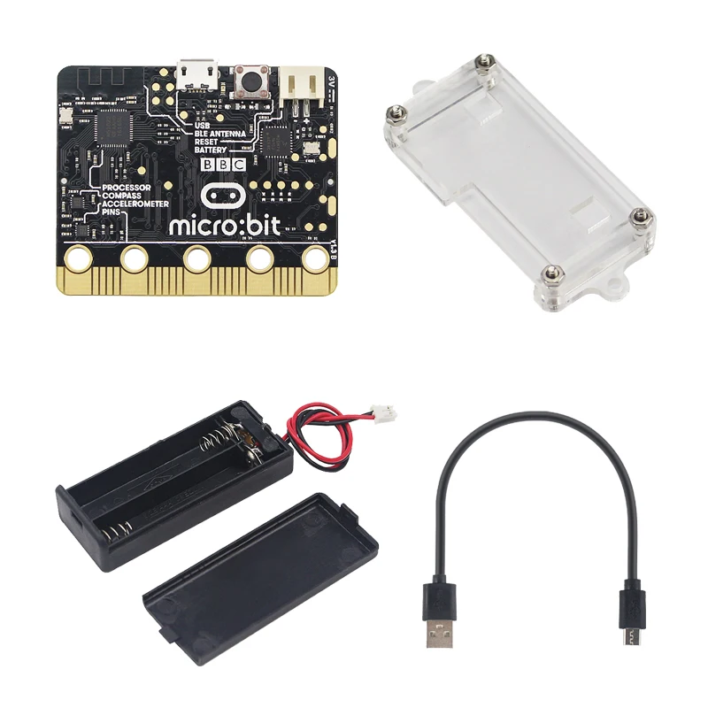 Новое поступление Micro: bit kit Board + акриловый чехол 7 # держатель батареи Micro USB кабель