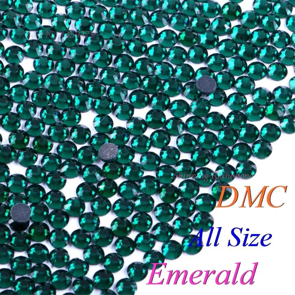 Стеклянные кристаллы DMC изумруд SS6 SS10 SS16 SS20 SS30 разных размеров стразы горячей