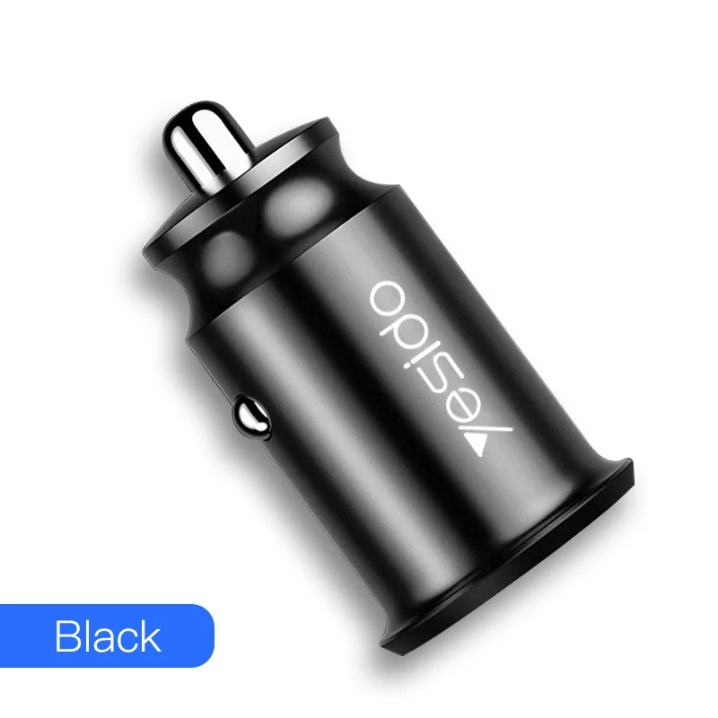 Black Yesido Y29 портативное мини двойное USB Автомобильное зарядное устройство для iPhone X 8 samsung S10 S9 S8 Xiaomi автомобильное зарядное устройство USB адаптер - Тип штекера: Black