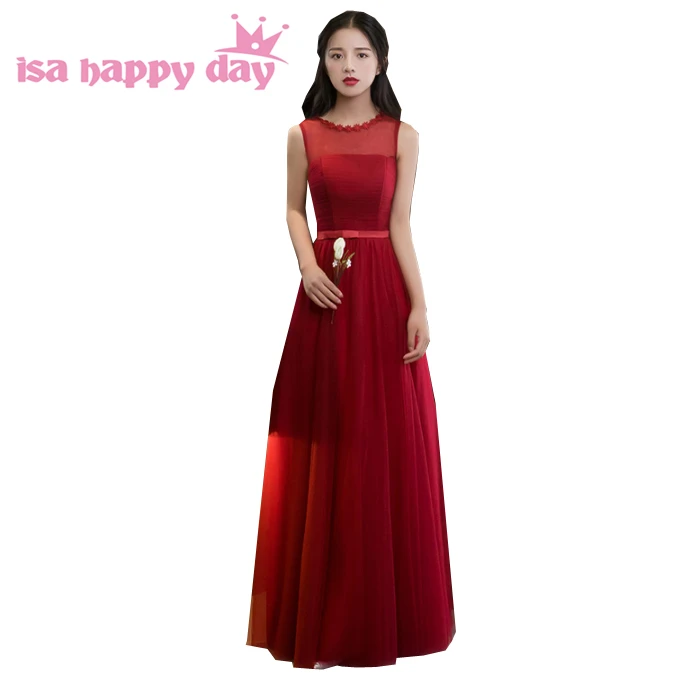 16 милых длинных платьев из тюля темно Красного цвета в винтажном стиле для