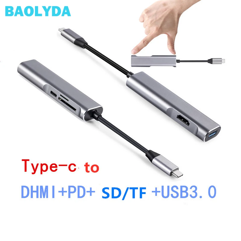 Baolyda USB C к HDMI многопортовый концентратор адаптер 3 1 Type c Thunderbolt 4 совместимый MacBook Pro