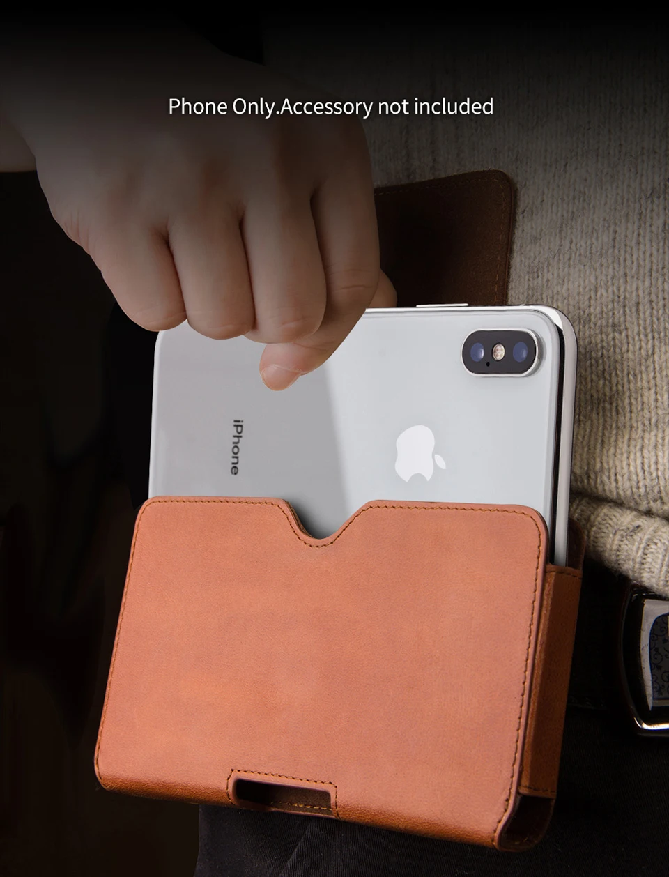 QIALINO, чехол-сумка для телефона для iPhone X, поясная сумка на ремне, Карманный чехол для iPhone 10, роскошный чехол из натуральной кожи для iPhone XS 5,8 дюймов