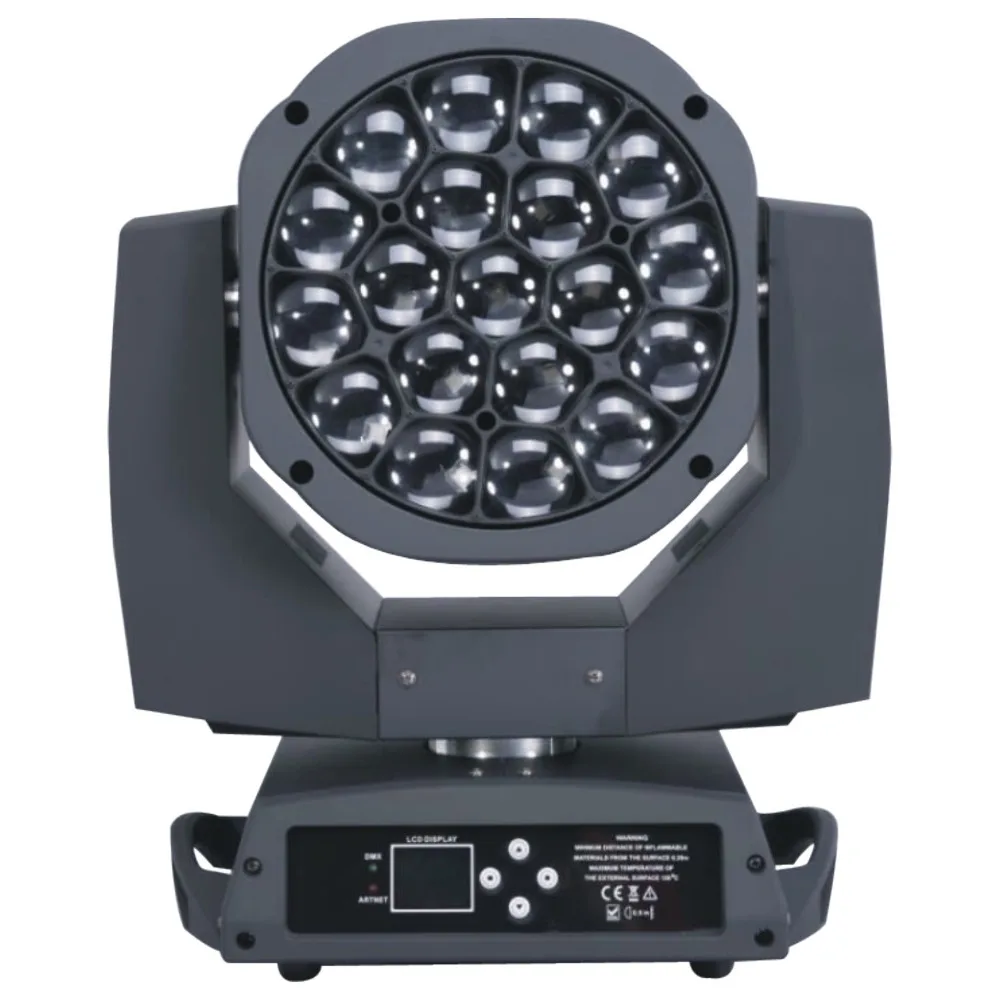6pcs Zoom 19*15W RGBW 4IN1 Big Bee Eye Led Moving Head Light/Stage Event DMX512 Wedding Wash Beam moving head DJ disco light | Лампы и
