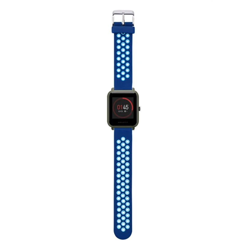 blue light blue Спортивный силиконовый ремешок Bip для Xiaomi Huami Amazfit, браслет для Huami Amazfit Bip Bit, ремешок на запястье 20 мм - Цвет ремешка: blue light blue