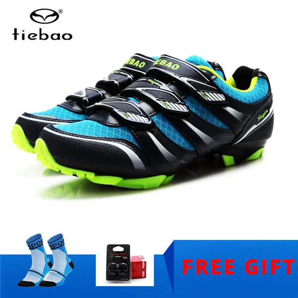 1428 blue with gift TIEBAO велосипедная обувь sapatilha ciclismo mtb мужские кроссовки женские горный велосипед zapatillas deportivas mujer Спортивная велосипедная обувь - Цвет: 1428 blue with gift