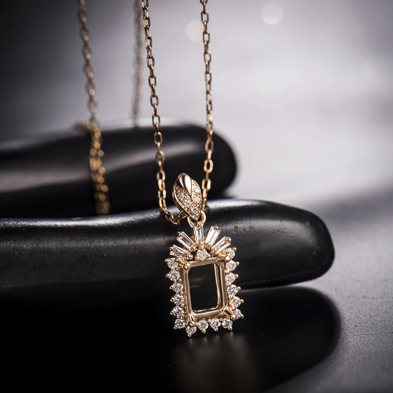 LOVERJEWELRY подвеска с изумрудной огранкой 5x7 мм желтое золото 18 карат 750 пробы на