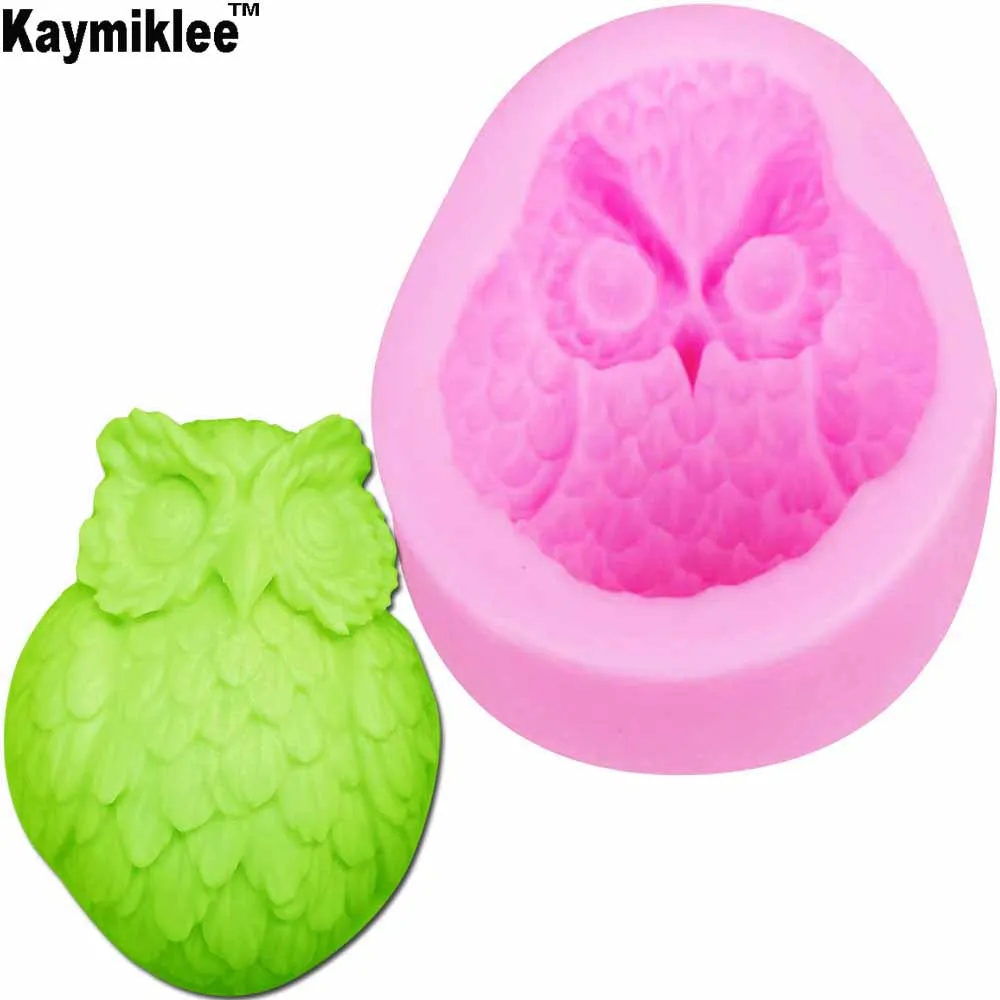 F1061 Owl UV Resin Candle Moulds Soap Mold Kitchen-Baking Resin Silicone Form Home Decoration 3D DIY Clay Craft Wax-Making