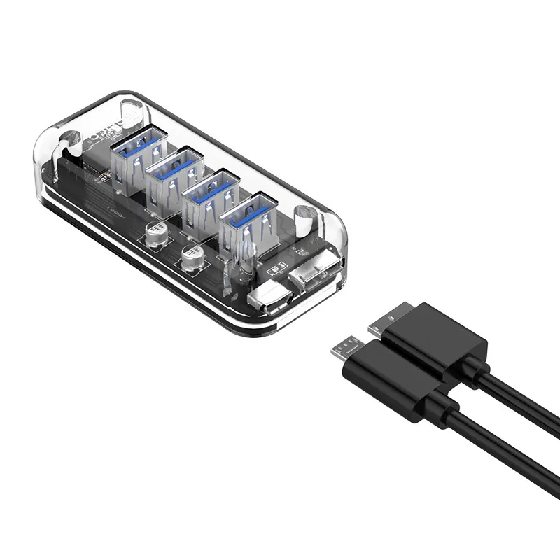 Разветвитель Orico 7 портов USB полностью прозрачный концентратор настольный