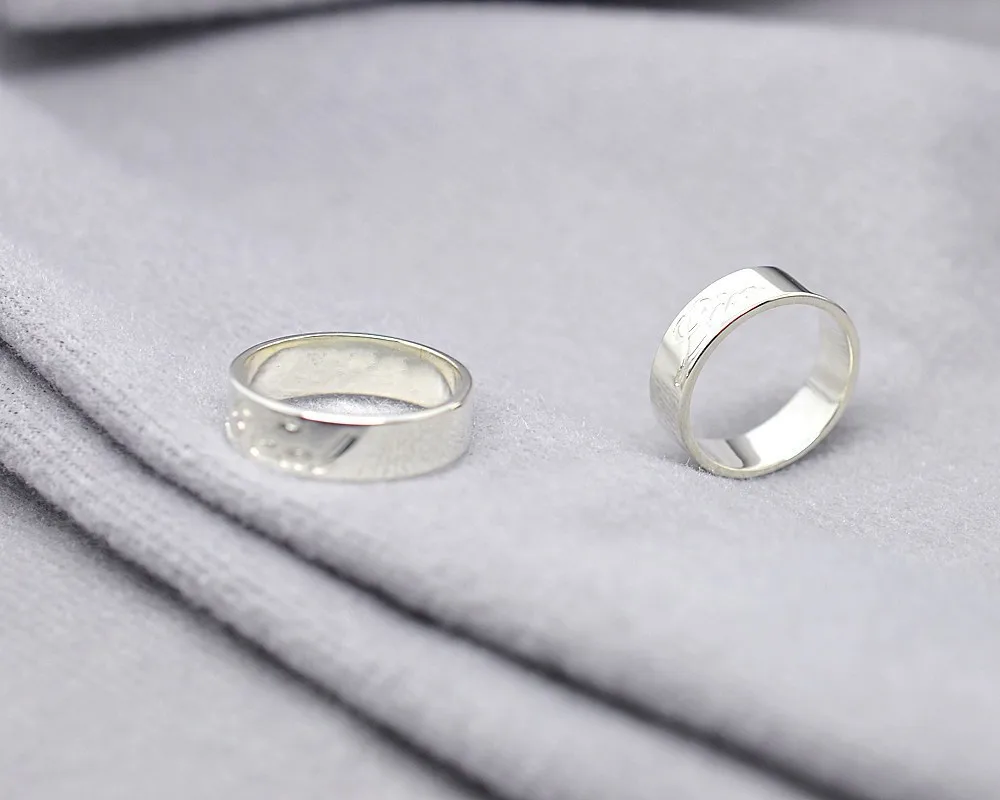 Персонализированные обручальное кольцо набор Выгравируйте имя первоначального