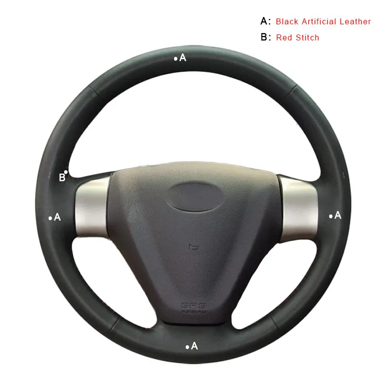 Artificial Leather Автомобильная оплетка на руль для Kia Rio Rio5 2006-2009 hyundai Accent 2006-2011 Getz 2005-2011 авто-Стайлинг - Название цвета: Artificial Leather