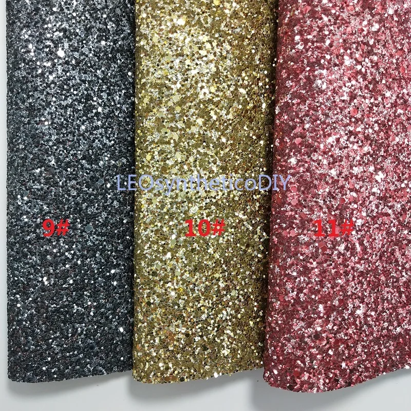 Colorful Chunky Glitter Leather Fabric For DIY Sewing Synthetic leather P239 | Дом и сад