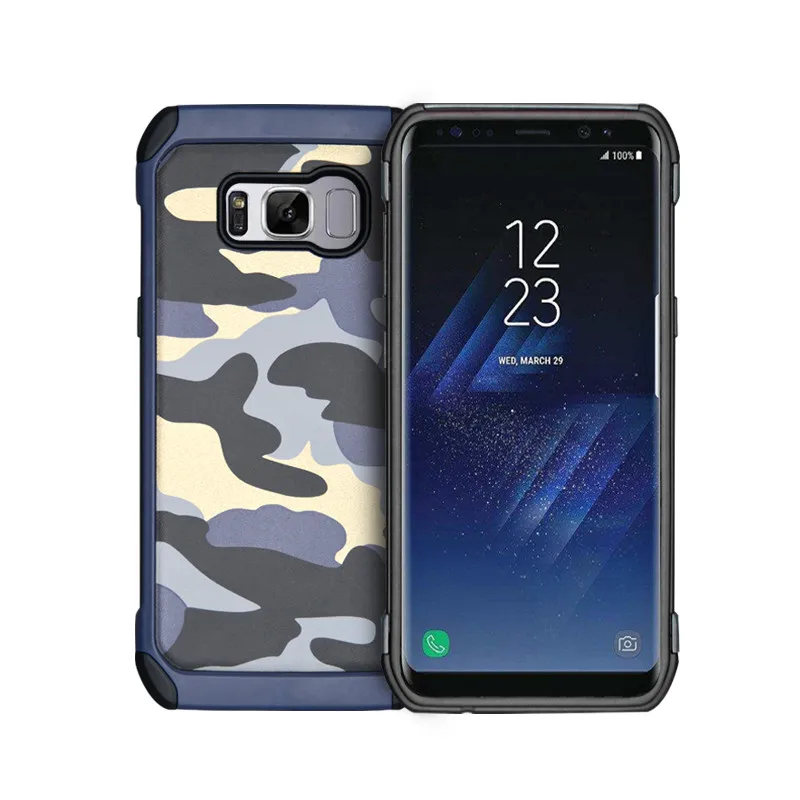 NPHACC 2 in 1 Army Camo Camouflage back cover Hard Plastic and TPU Armor phone cases for Samsung Galaxy S6 S7 Edge s8 plus |