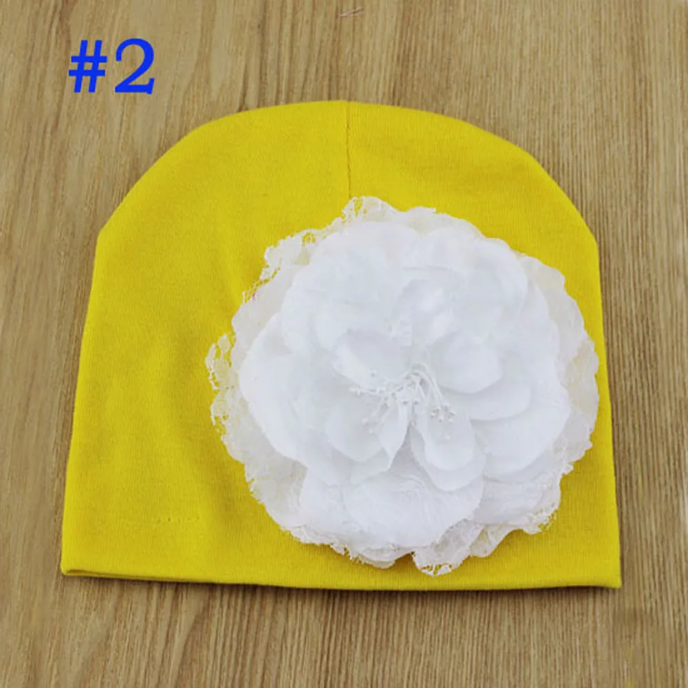 Розничная продажа Детские хлопковые шапки-бини с цветочным принтом мягкая