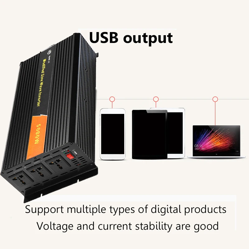 KROAK USB Инвертор 12 в 110 В/220 В 10000 Вт пики Модифицированная синусоида 5000 Вт трансформатор напряжения Преобразователь мощности автомобильный заряд