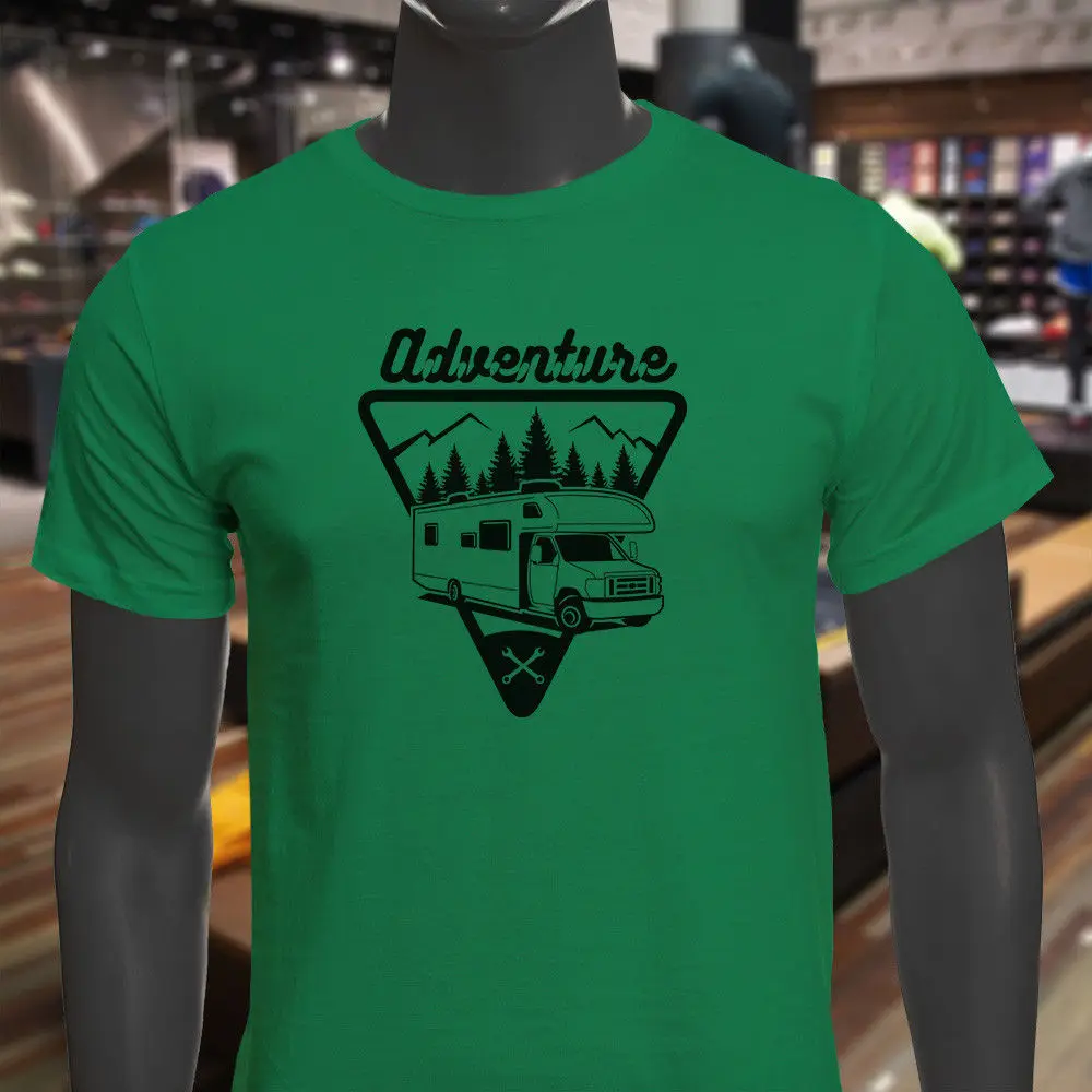 

Rv Mountain Adventure Camper Travel Explore Love 2019 High Quality Cotton Casual Brand Short Sleeve Printed Tee Shirt