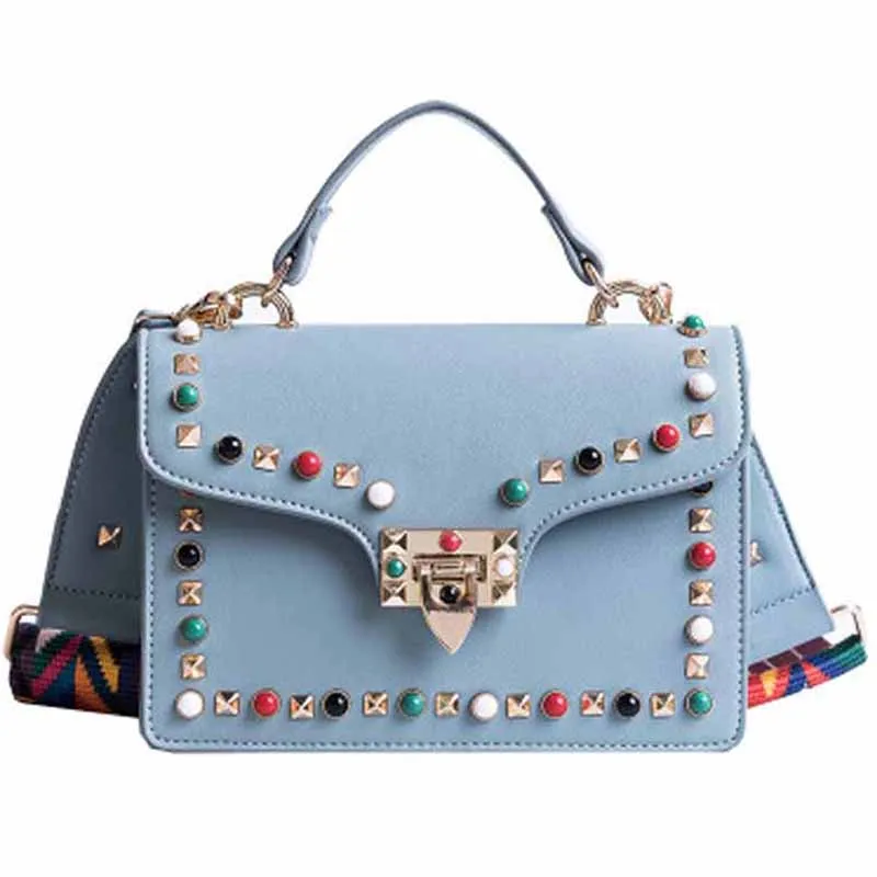 Классический тренд PU модные дамы замок небольшой площади посылка цепь украшения