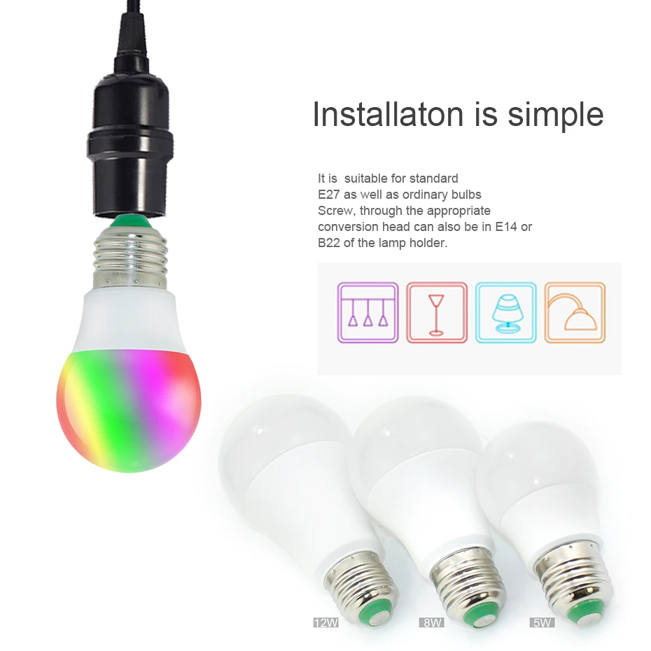 Высокая Мощность RGB светодиодный светильник E27 E14 3 Вт 5 10W 15W RGBW AC85 265V Lampara 16 Цвета