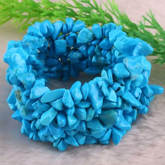 Blue turquoise 13 видов камня Зеленый Хаулит Камень Гранат коралловый чип аметисты бусины стрейч браслет - Окраска металла: Blue turquoise
